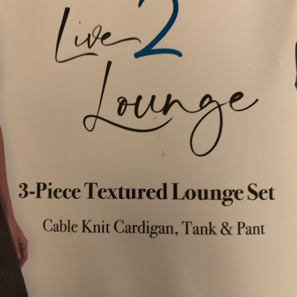 New Live2Lounge Women's 3 Piece Textured Cable Knit Lounge Set Size L - Picture 3 of 10